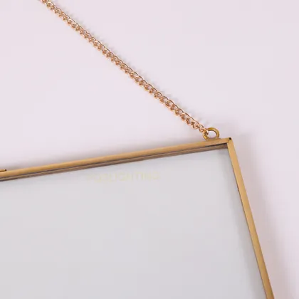 Golden outline glass photo frame