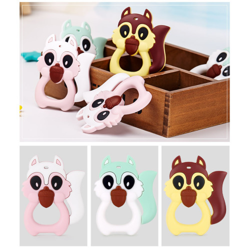 Squirrel silicone baby teething toy wholesale