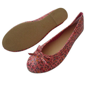 Pretty Ladies' Flat Shoes with Canvas Upper and TPR Sole, Measures 36 to 41#