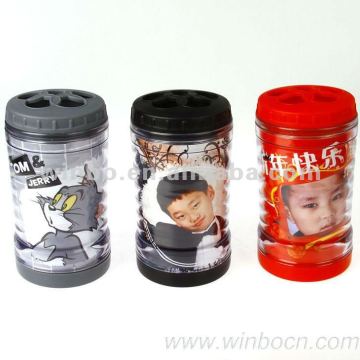 Round cartoon kids plastic pen holder DIY