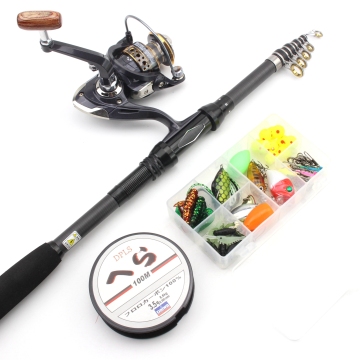 Wholesale 1.8m-3m Carbon Fiber Telescopic Fishing Rod and Reel Combo