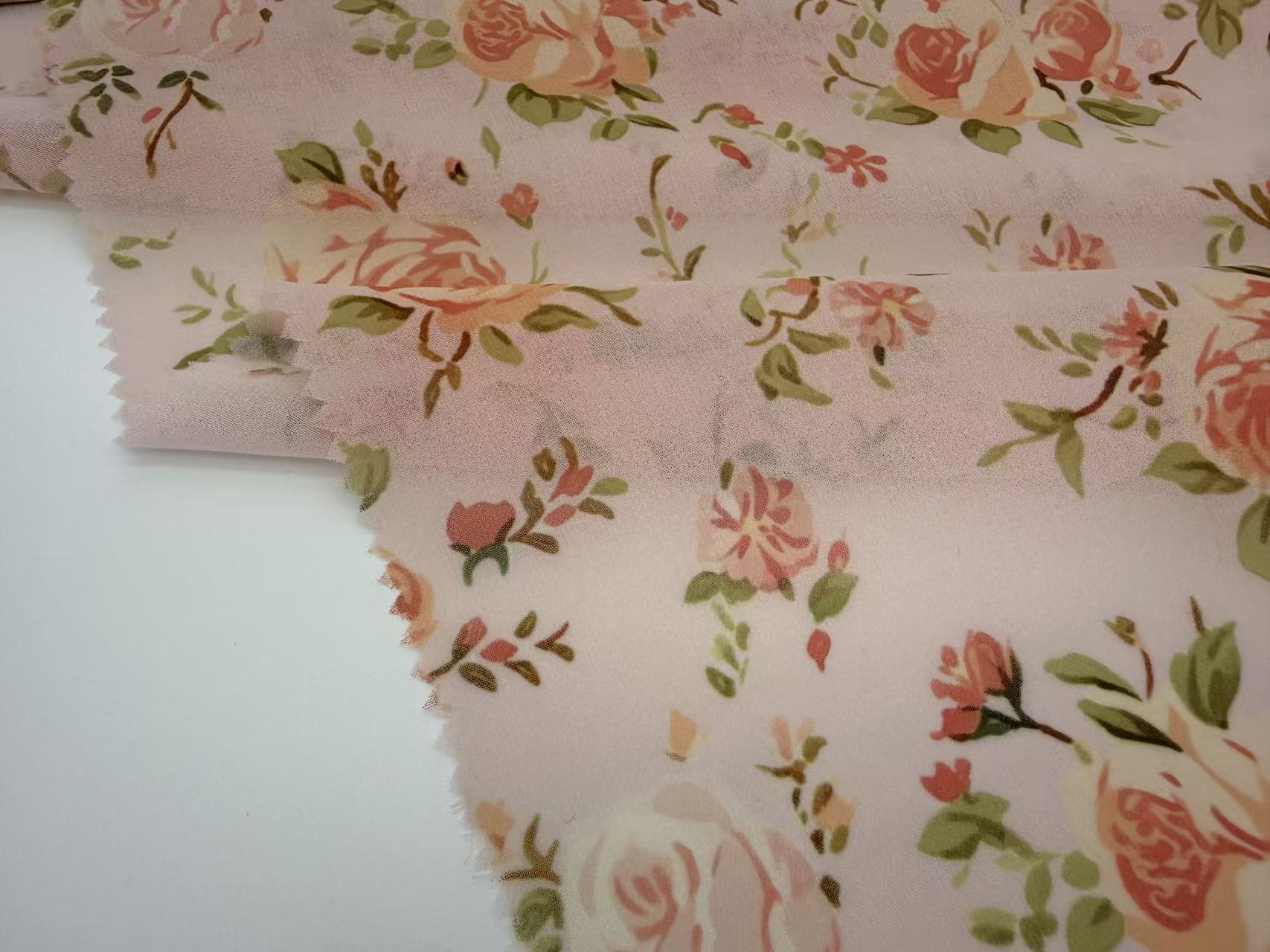 Rose Floral Print Chiffon