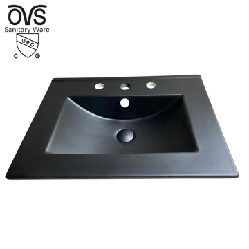 OVS cUPC North America Matt Black Modern Rectangular Bathroom Vanity Basin Cabinet