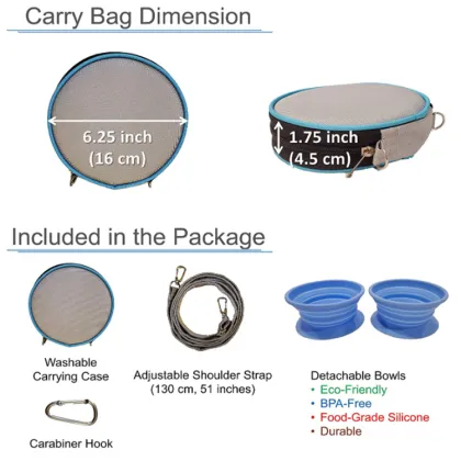 Eco-Friendly Silicone Double Bowl Plate Pet Feeder & Travel Bowl