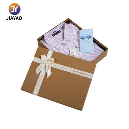 eco-friendly brown bow clothing gift box