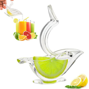 Elegante pressa per agrumi manuali a forma di uccello - spremiagrumi trasparente di frutta trasparente