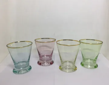 gold rimmed cocktail glass stemless martini glasses set