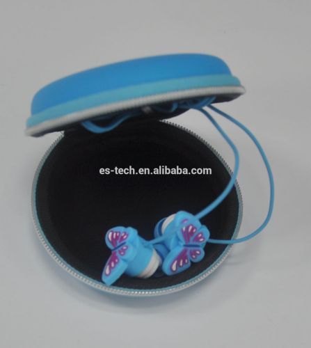 Silicone Butterfly Earbuds /funny headsets headphones with case