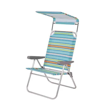 OEM Lightweight Aluminum Adjustable Beach Chair with Breathable Canopy