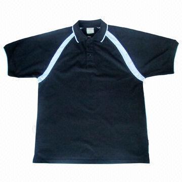 Men's Polo Shirt with Contrast Panel, Made of TC