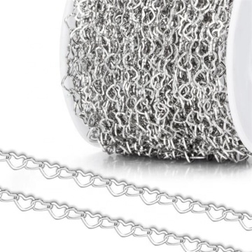 Yiwu Aceon Stainless Steel DIY Chain for Jewelry Making - Personalized Length Love Heart Washer Link Chain