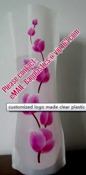 Platic collapsible vase, plastic vase, floral vase, foldable vase, foldable bottle, folding vase