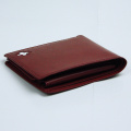 Burgundy Full Grain Leather Men Pocket Bi-fold Wallet