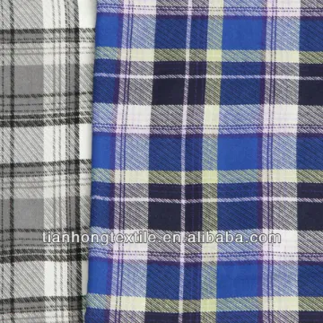 Yarn Dyed Woven Cotton Twill Checks Flannel Fabrics