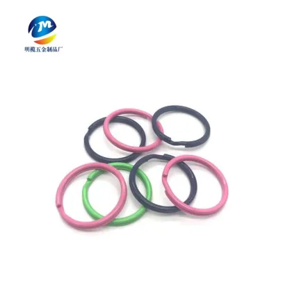 Metal Keyring with Colour Ribbon Tail Clip Hanging Clip