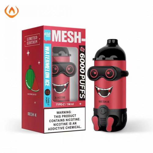 Mesh-K 6000 bocanadas de vapor desechable