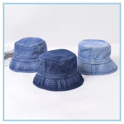 Casual wash Denim basin hat Sunscreen bucket hat