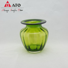 Vaso di vetro verde moderno Ornamento da tavolo da fiore secco