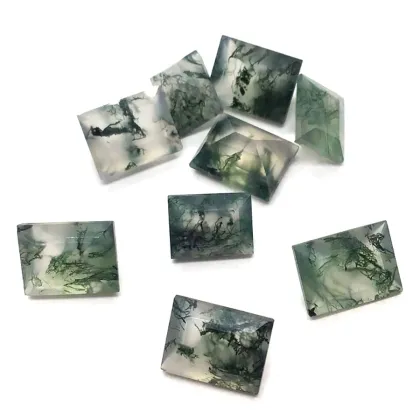 Moss Agate Nature Gemstone Smooth Green Moss Agate