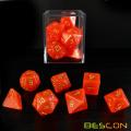 Bescon paillettes intensives DND 7pcs Set ROYAL RED, Nouveauté Glitter RPG Dice Set d4 d6 d8 d10 d12 d20 d, boîte de briques d&#39;emballage