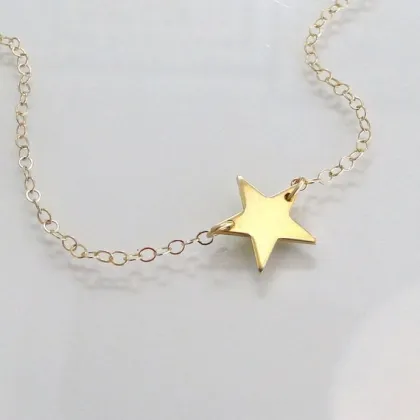 Gold Star Necklace -14 Gold Filled Necklace with Star Pendant- Small Star Necklace