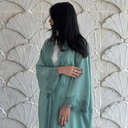 ژاکت کش باف پشمی باز توری تک رنگ