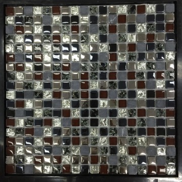red crystal glass mixed stone moroccan mosaic tile