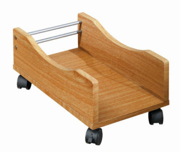 furniture accessory Wooden cpu holder with wheels