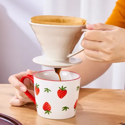 Wholesale Espresso Pour Over Coffee Maker Ceramic Black Dripper Set