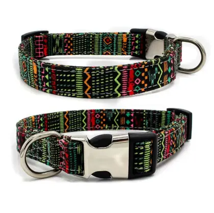Custom Bohemia Ethnic Style Tweed Canvas Dog Collar