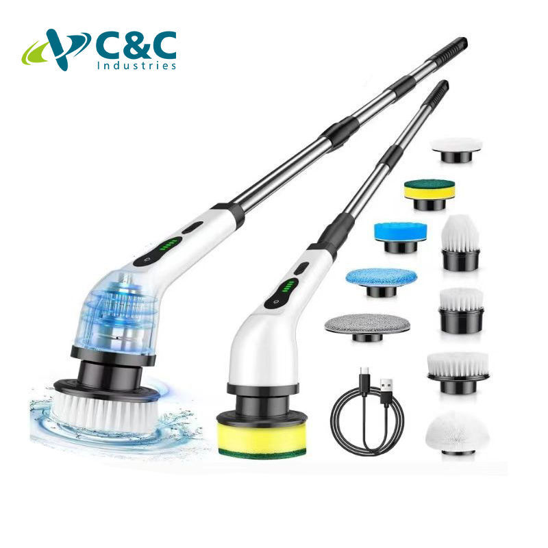 Adjustable Arm Cordless Spin Cleaning Brush