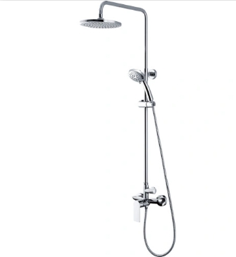 Polish Chrome Exposed Bathroom Shower Faucet Set