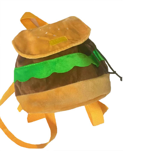 Organizzatore di zaini peluche di hamburger creativo
