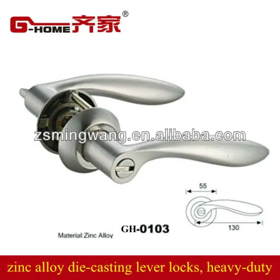 unique zinc alloy die-casting tubular lever locks in brush nickel