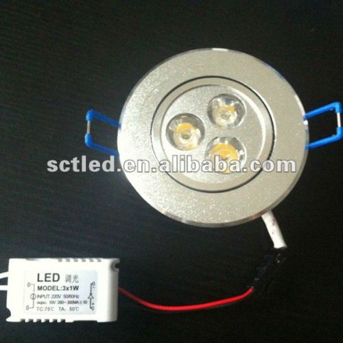 led down light housing 3w AC85~265v dimmable