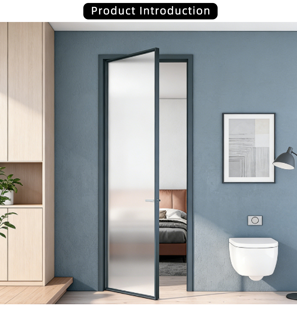 Single Panel Ultra White Frosted Glass Swing Door YJ-R045 X