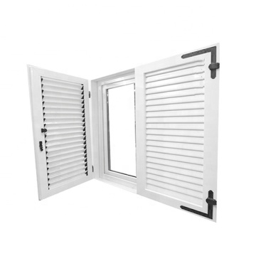 UPVC Casement Shutter Window with Aluminium Shutters for Home Venting