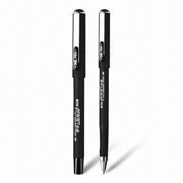 Gel Pen with Rubber Effect Painting on Barrel, Metal Clip and Black Ink