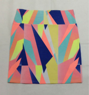 Knit colorful short Skirt with various pattern