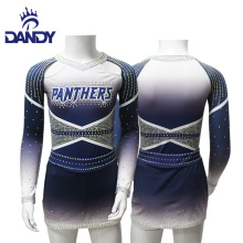 Custom cheer dance uniform design cheer uniforms rhinestones cheerleading uniforms