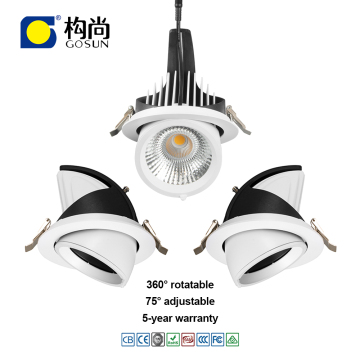Universal Rotatable Wall Washer Recessed LED Gimballed Downlight (20W, 15/24/40/60° Beam Angle) for Shop, Mall, Hotel