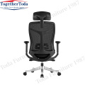 Kerusi pejabat mesh ketinggian boleh laras hitam dengan headrest