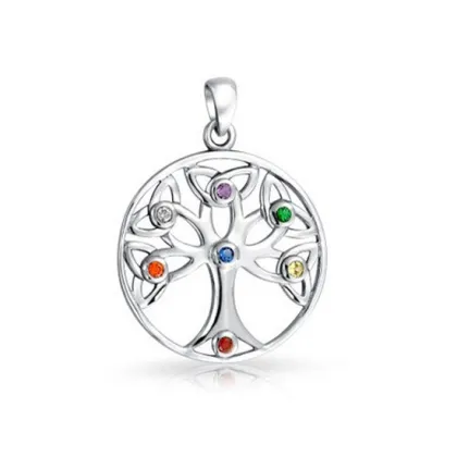 Celtic Knot Tree of Life Sterling Silver Pendant Necklace_tree of life pendants jewelry