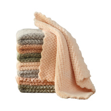 Toalha de limpeza de lã de lã de coral absorvente personalizada