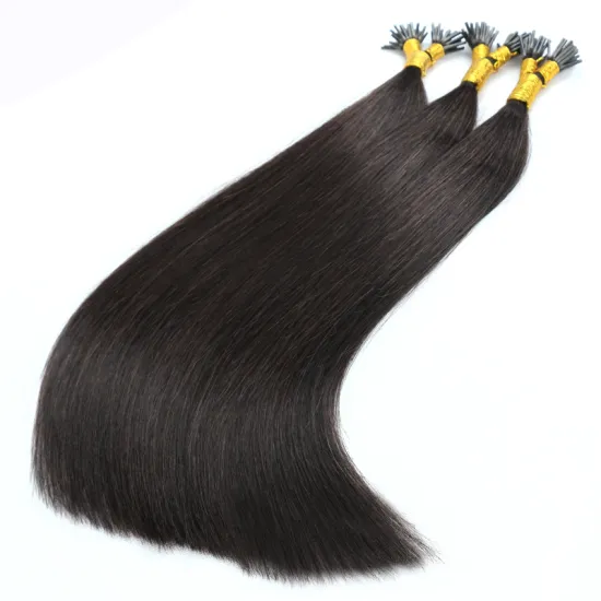 Hot selling top quality remy human hair 12-26 inch  i nail tip hair extension