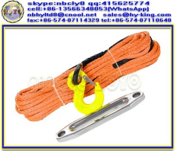 12 ply red synthetic rope winch cable , winch cable for atv , uhmwpe atv tow rope