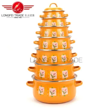 7 PCS Cookware Set Enamelware Kitchen Enamel Casserole Set