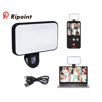 CLIP MINI KULIT Kilang LED Selfie Light: Aksesori telefon bimbit yang disesuaikan dalam 3 warna untuk persidangan video dan fotografi