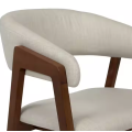 Modern Upholstered Solid Walnut Dining Armchair