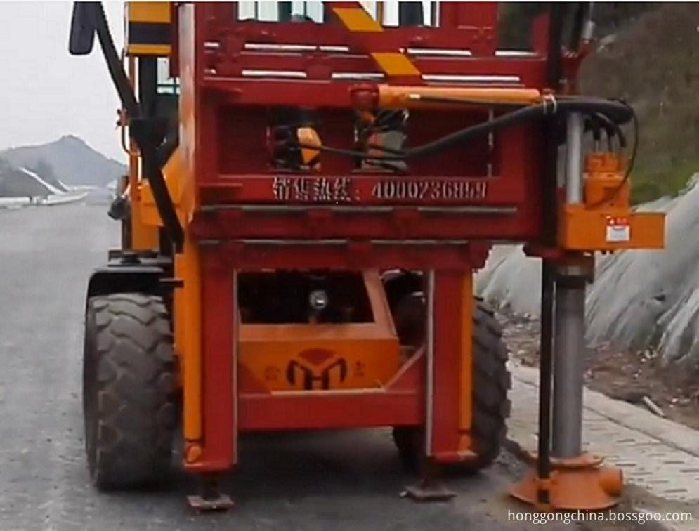 Guardrail drilling all-in-one machine